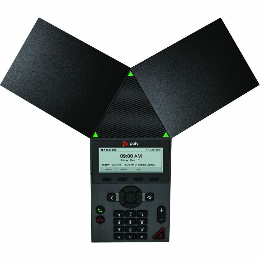 Poly Trio 8300 IP Conference Station - Corded - Wi-Fi Bluetooth - 3 x Total Line - VoIP -