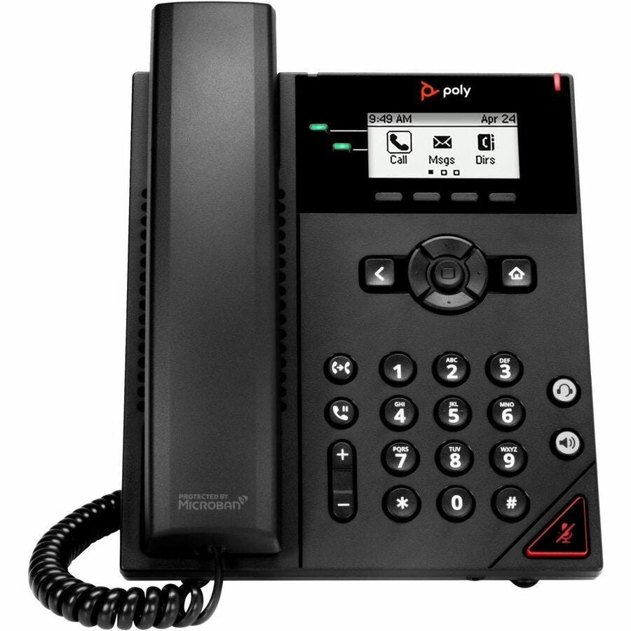 Poly VVX 150 IP Phone - 2 x Total Line - VoIPNetwork (RJ-45) - PoE Ports