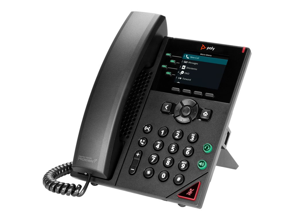 Poly VVX 250 - VoIP phone - 3-way call capability - SIP, RTP, SRTP, SDP - 4 lines - black - government GSA - TAA Compliant 89B64AA#ABA