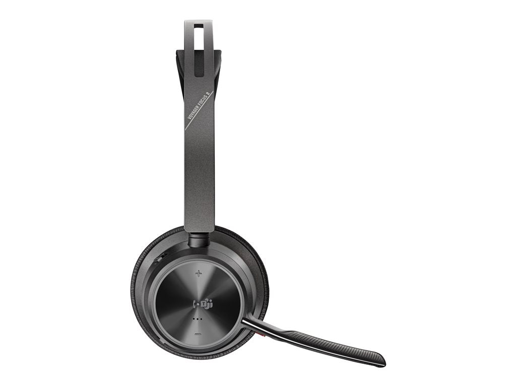 Poly Voyager Focus 2 - Headset - on-ear - Bluetooth - wireless - active noise canceling - USB-C via Bluetooth adapter - black 9T9J6AA#AC3
