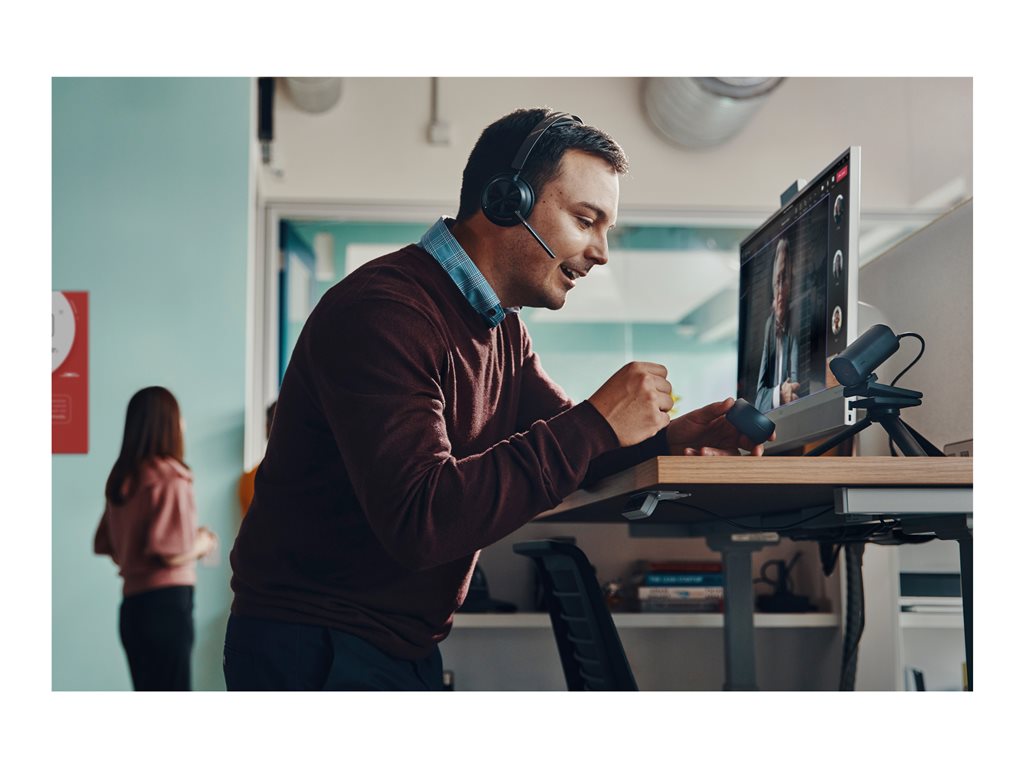 Poly Voyager Focus 2-M - Headset - on-ear - Bluetooth - wireless - active noise canceling - USB-C via Bluetooth adapter