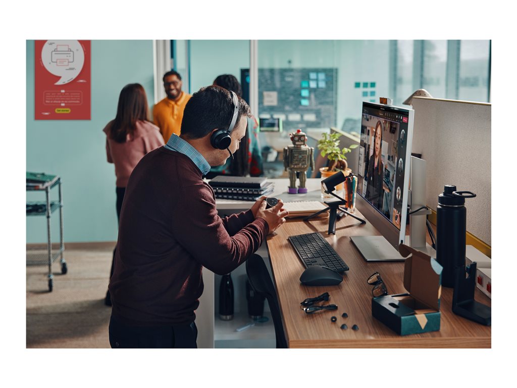 Poly Voyager Focus 2-M - Headset - on-ear - Bluetooth - wireless - active noise canceling - USB-C via Bluetooth adapter