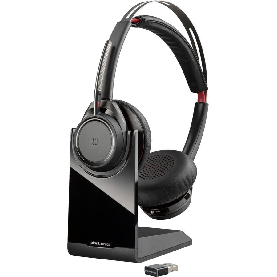 Poly Voyager Focus B825 USB-A With Charge Stand Headset - Siri, Google Assistant - Stereo