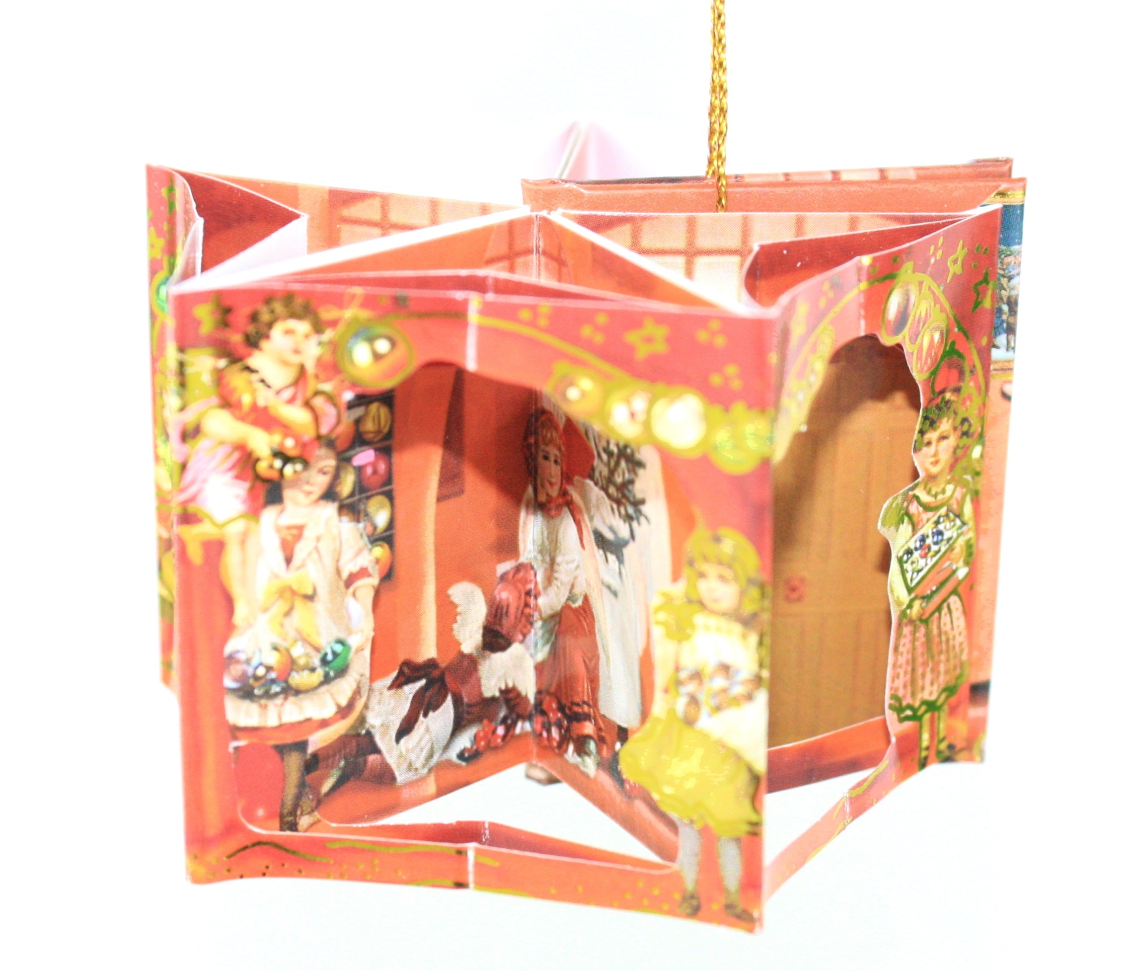 Popup Mini Book German Ornament - Red