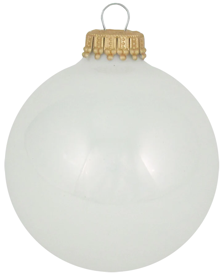 Porcelain White 2 5/8" (67mm) Glass Ball - 8 Piece Set