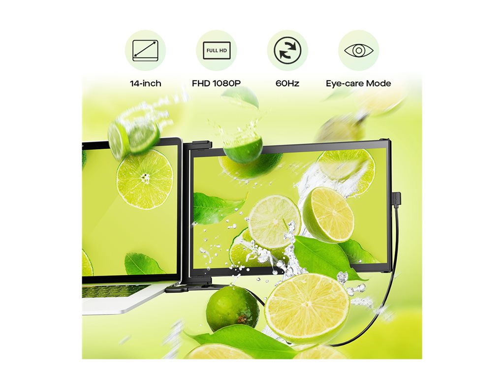Portable Dual Screen Laptop Monitor - DUEX Max Mobile Display Extender | Tecisoft 101-1007P06