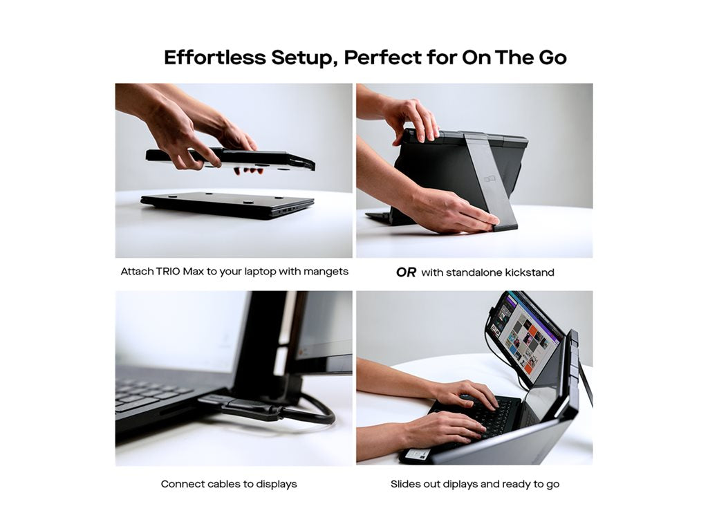 Portable Monitor - Triple Screen Laptop Extender | Mobile Pixels 101-1003P04
