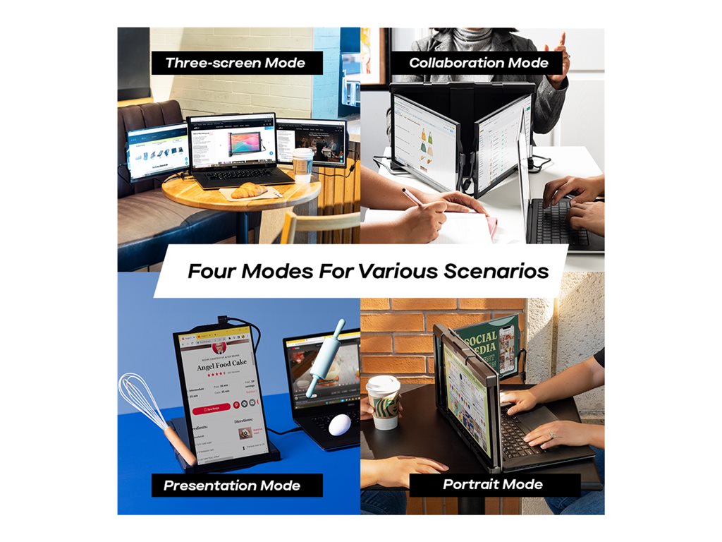 Portable Monitor - Triple Screen Laptop Extender | Mobile Pixels 101-1003P04