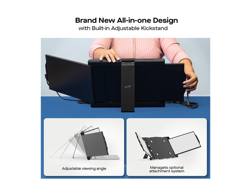 Portable Monitor - Triple Screen Laptop Extender | Mobile Pixels 101-1003P04