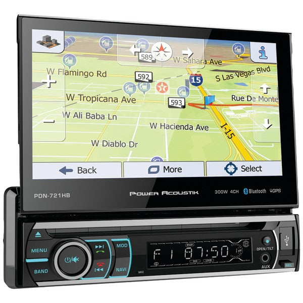 Power Acoustik PDN-721HB 7" Incite Single-DIN In-Dash GPS Navigation Motorized