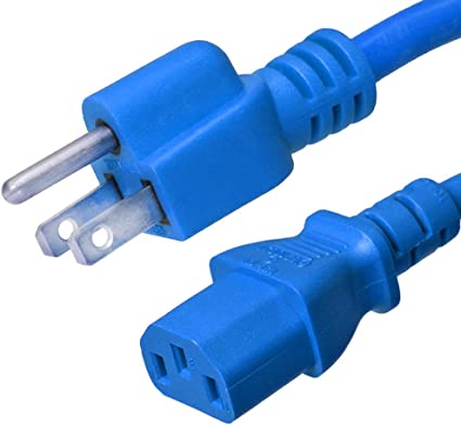 Power Cord 5-15P To C13 10Amp Blue 10Ft
