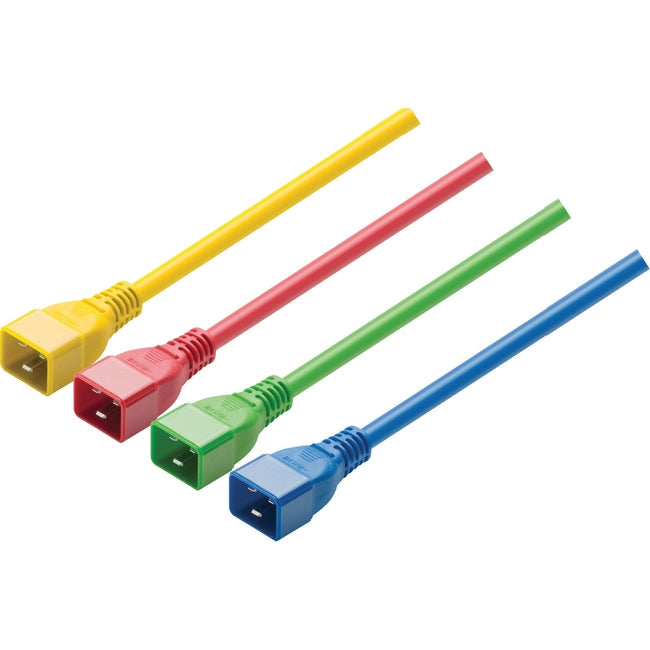 Power Cord C19 To C20, 20Amp Yellow, 8Ft