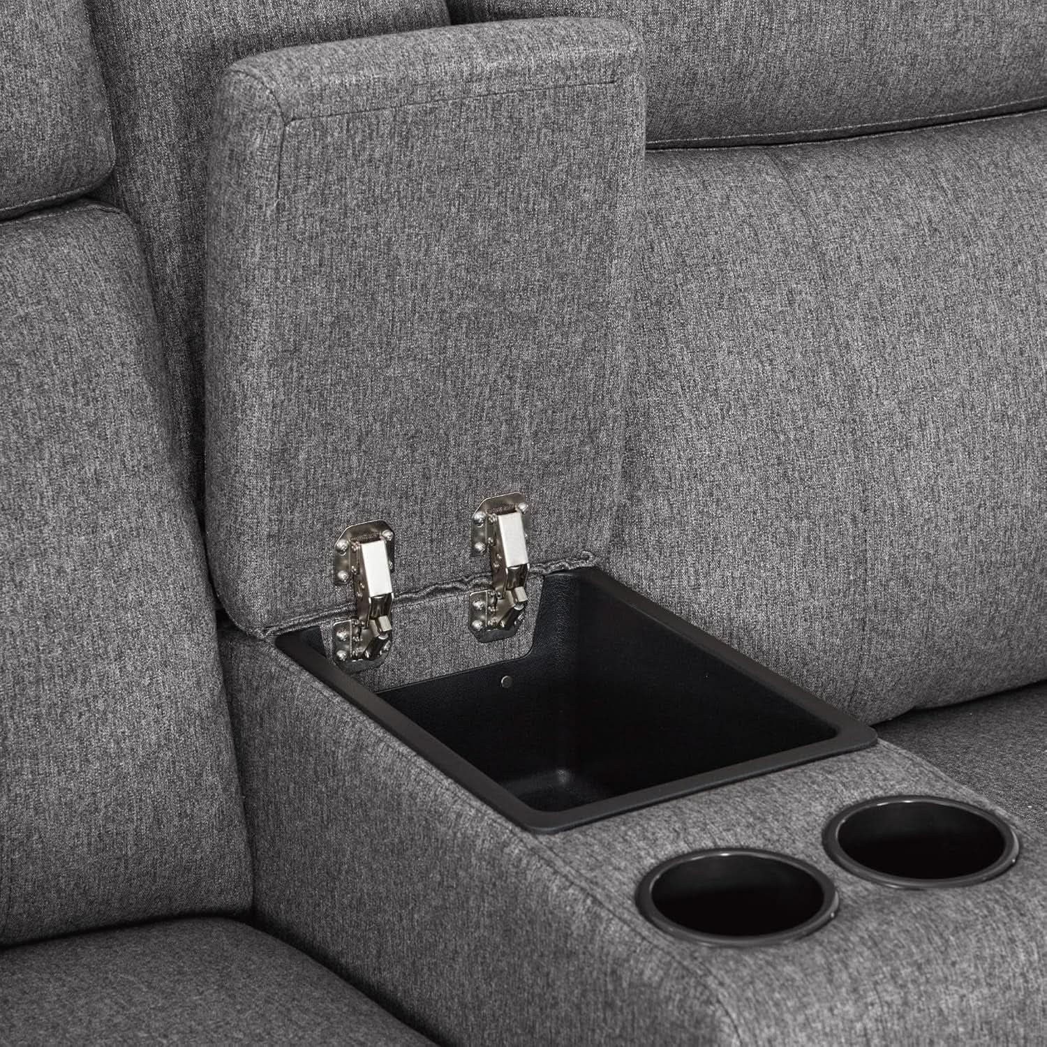Power Loveseat Recliner Massage USB Type C Dark Gray