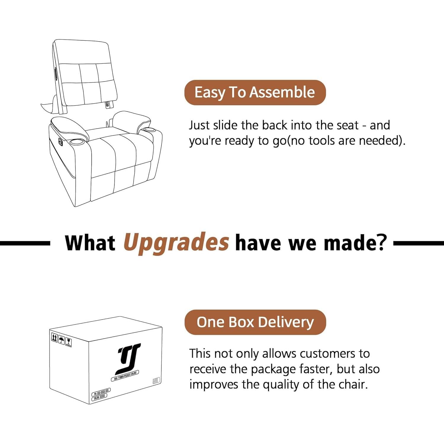 Power Rocking Recliner With Massage And USB Charging