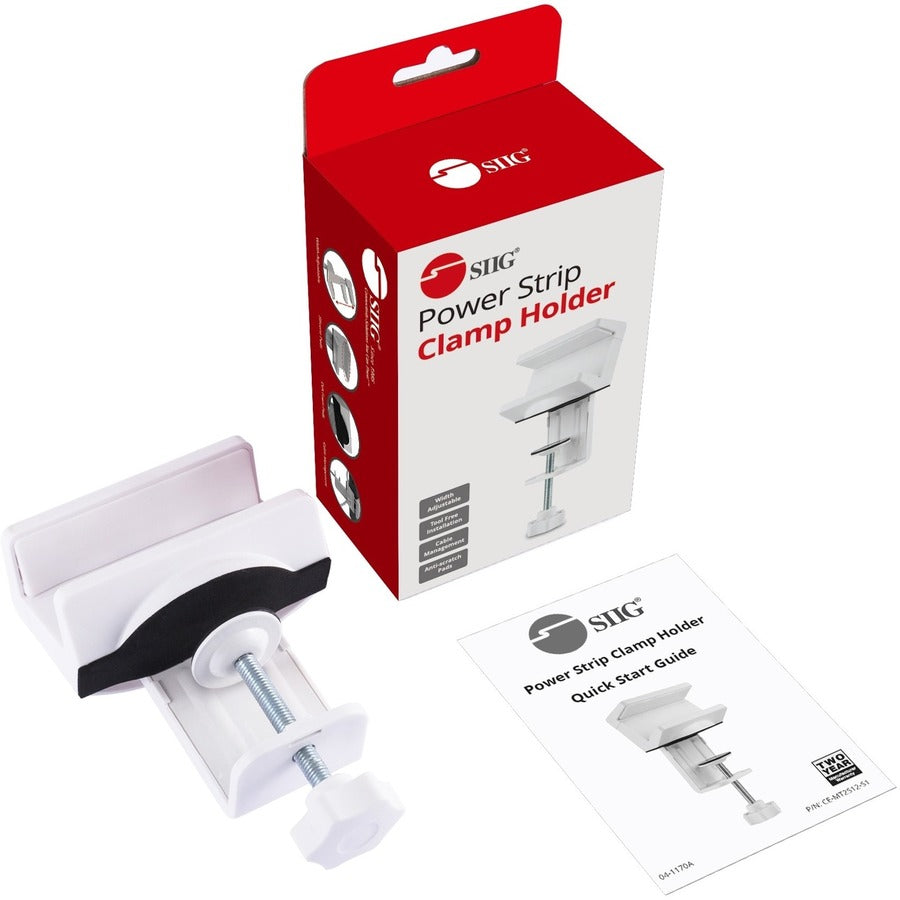 Powerstrip Clamp Holder with Adjustable Bracket - White CE-MT2S12-S1