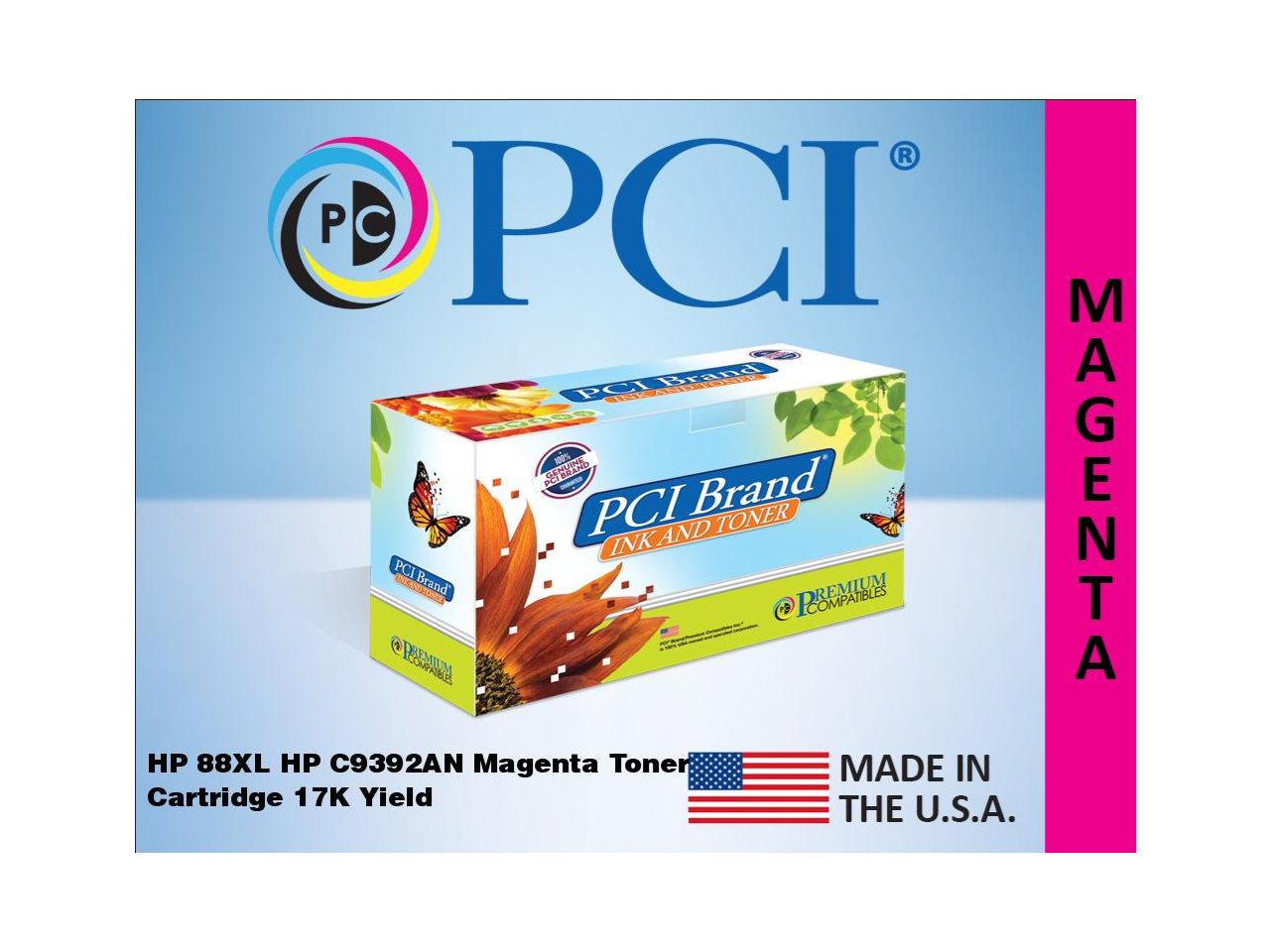 Premium Compatibles Inkjet Ink Cartridge - Alternative for HP C9392AN - Magenta - 1 / Each C9392ANRPC