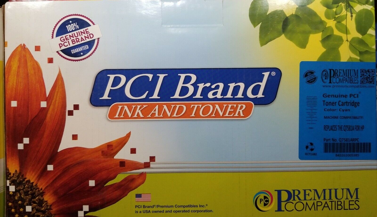 Premium Compatibles Laser Toner Cartridge - Alternative for HP Q7581A - Cyan - 1 / Each Q7581ARPC