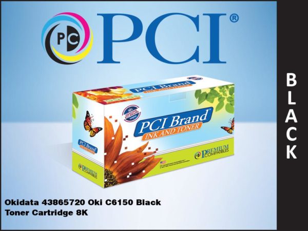 Premium Compatibles Okidata 43865720 Oki 6150 Black Toner Cartridge 43865720-PCI