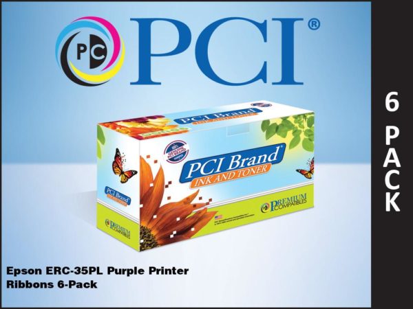 Premium Compatibles Thermal Transfer Ribbon - Alternative for Epson ERC35PL - Purple - 6 / Pack ERC35PLPC