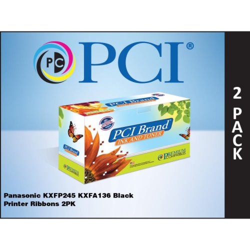 Premium Compatibles Thermal Transfer Ribbon - Alternative for Panasonic KX-FA136 - Black - 2 / Pack KXFA136PC