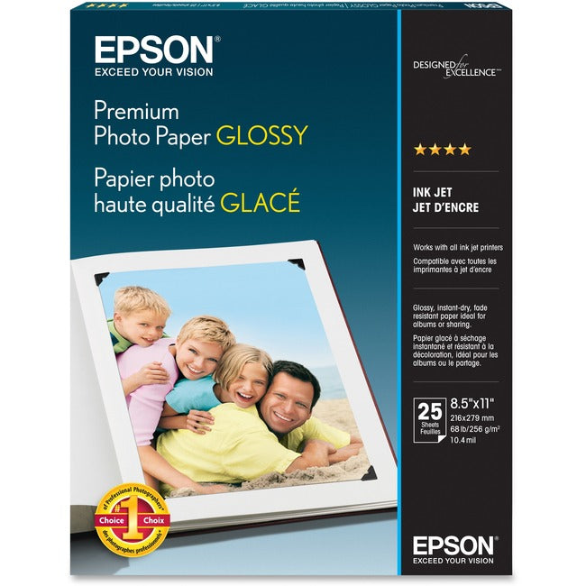 Premium Photo Paper Glossy,Letter,25Shts