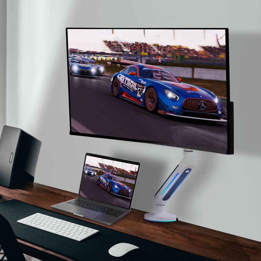 Premium Single Monitor Arm Desk Mount With Gaming Rgb Lighting