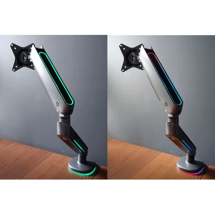 Premium Single Monitor Arm Desk Mount With Gaming Rgb Lighting