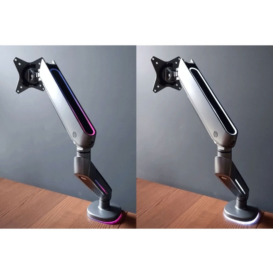 Premium Single Monitor Arm Desk Mount With Gaming Rgb Lighting