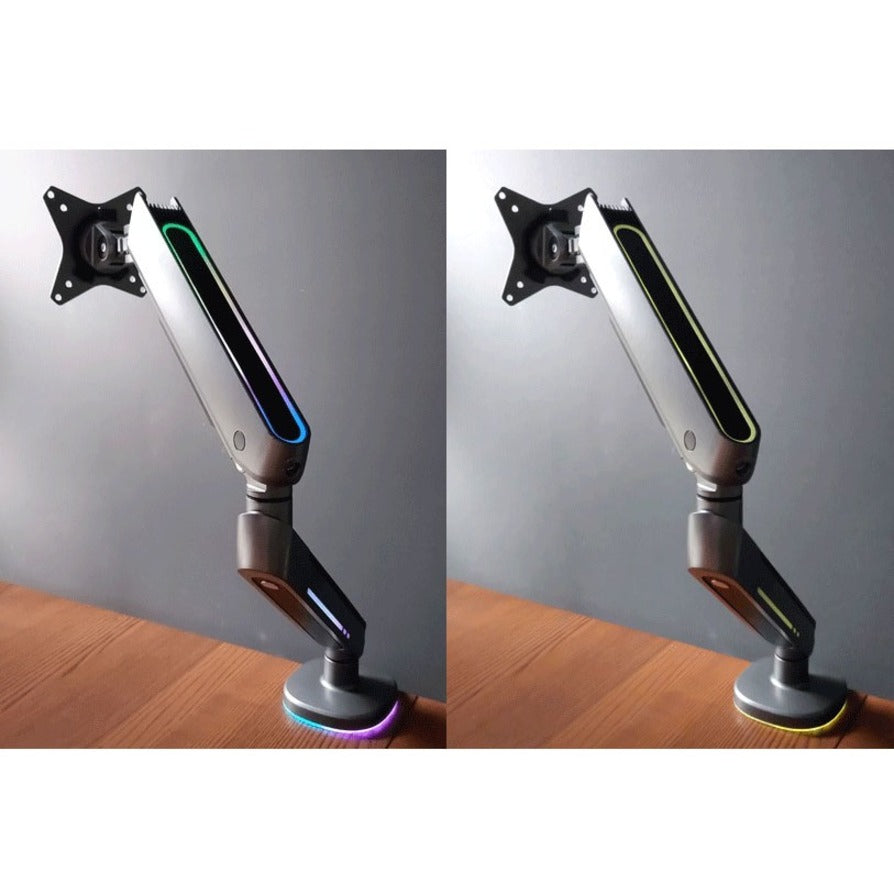 Premium Single Monitor Arm Desk Mount With Gaming Rgb Lighting
