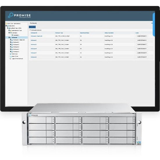 Promise Technology Vess J3600SD 256TB HDD 16X16TB SAS 3.5" VJ3600XSDX16TU