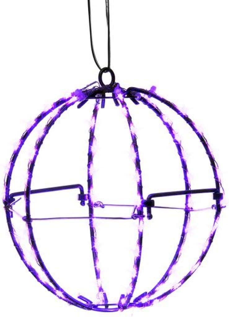 Purple LED Foldable Metal Sphere - 6 Inch