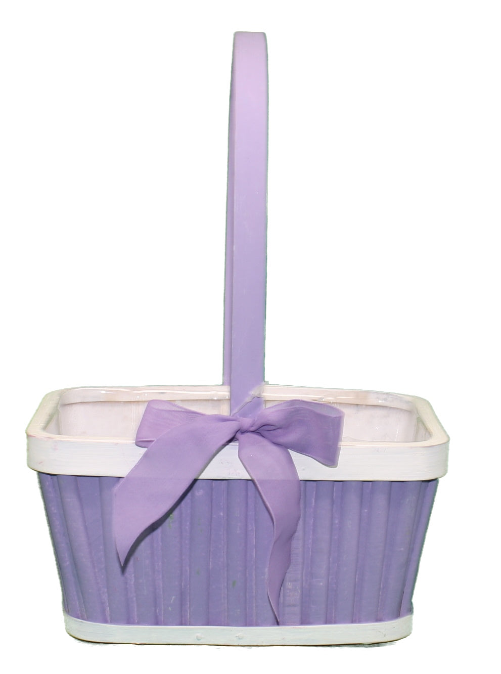 Purple Spring Wood Basket - Medium