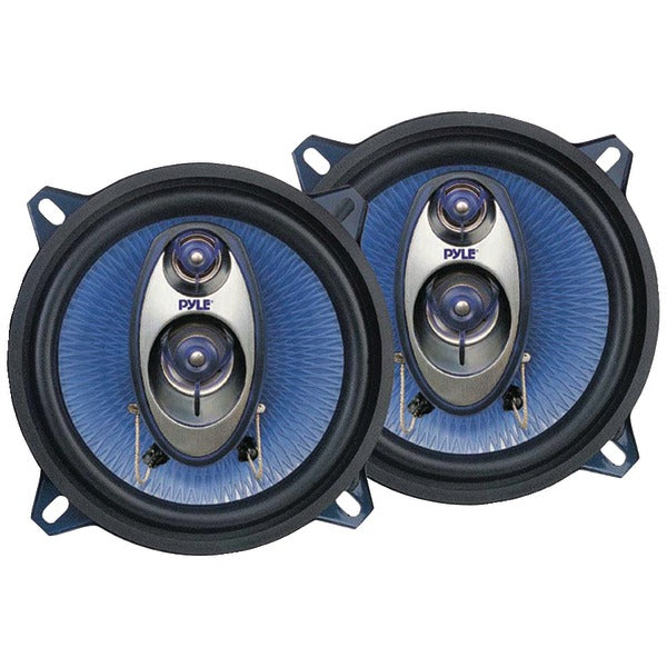 Pyle PL53BL Blue Label PL53BL 5.25-In. 3-Way Coaxial Speakers, Black and Blue, 2