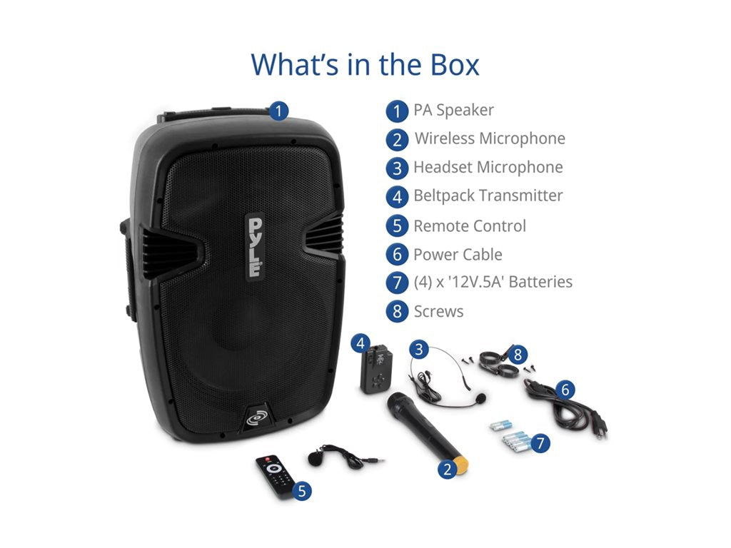 Pyle TDSourcing PPHP1241WMU - Speaker - for PA system - wireless - Bluetooth - 2-way