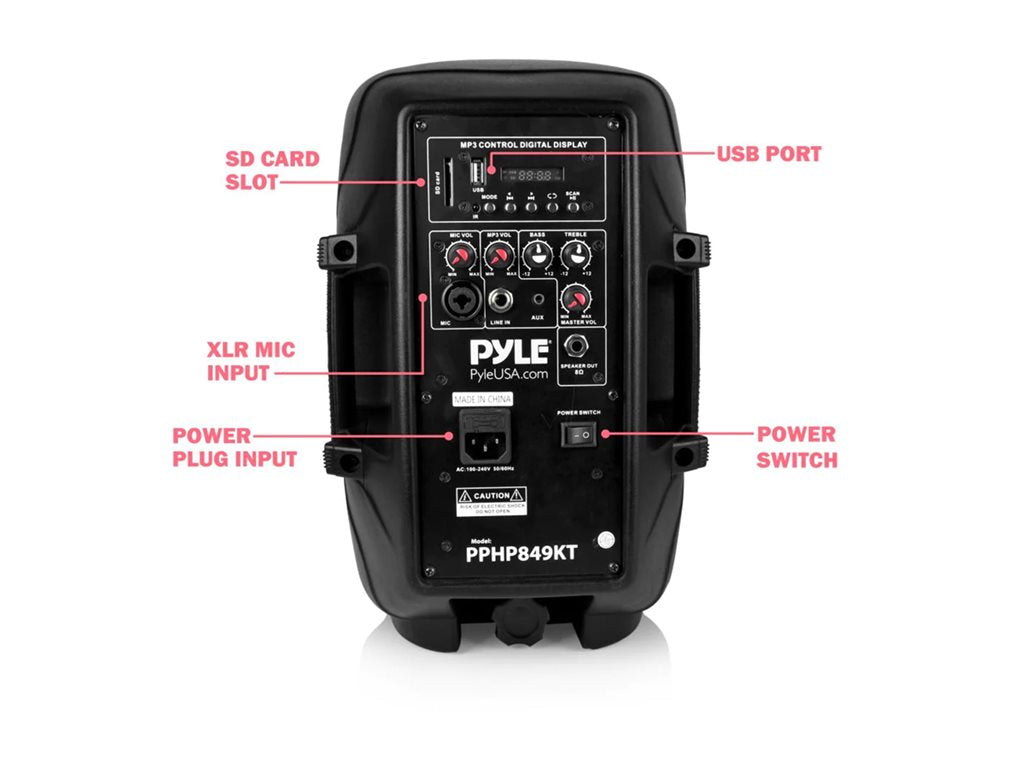 Pyle TDSourcing PPHP849KT - Speaker system - for PA system - wireless - Bluetooth