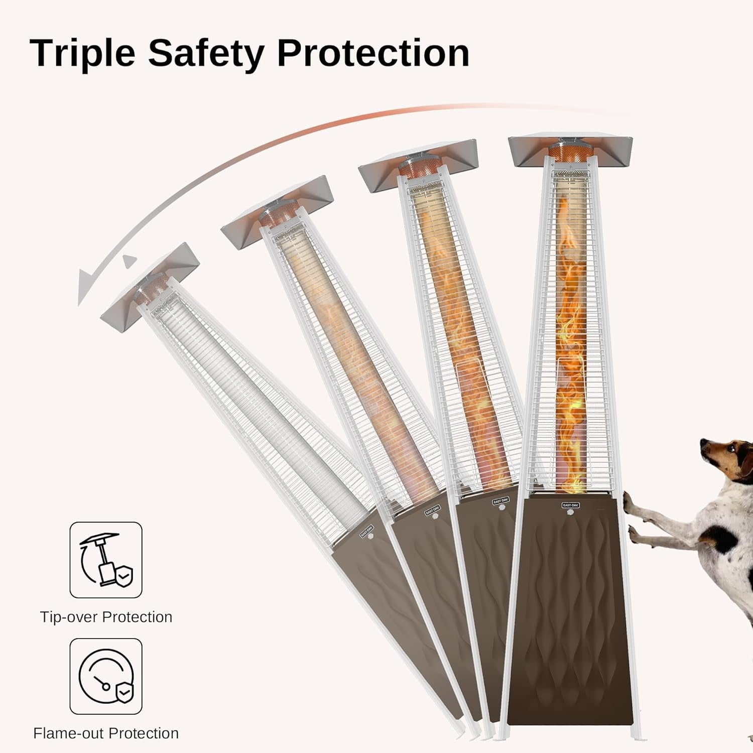 Pyramid 48000 BTU Propane Patio Heater With Wheels