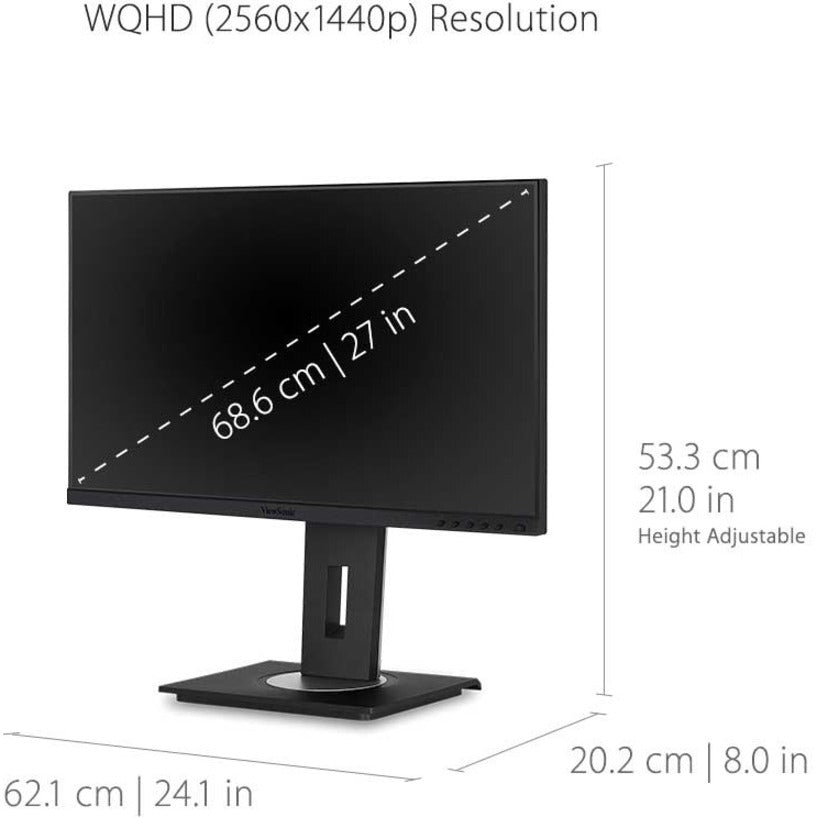 QHD USB-C Monitor - ViewSonic VG2755-2K 27-Inch Ergonomic Display | Tecisoft