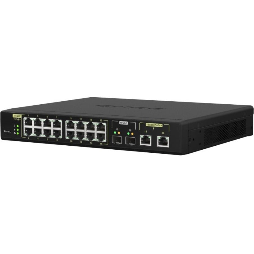 QNAP Managed Switch QSW-M2116P-2T2S - 16-Port 2.5GbE PoE++ L2 Switch | TecISoft QSW-M2116P-2T2S-US