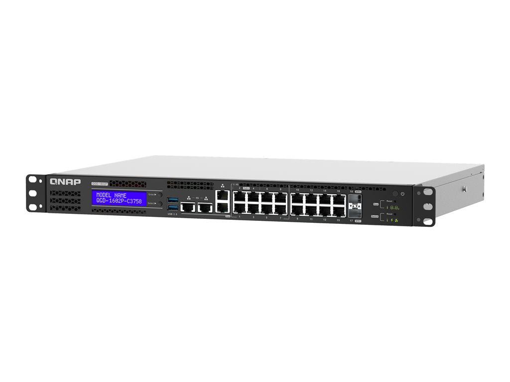 QNAP QGD-1602P - Switch - smart - 4 x 100/1000/2.5G (PoE++) + 4 x 100/1000/2.5G (PoE+) + 8 x 10/100/1000 (PoE+) + 2 x 10 Gigabit QGD-1602P-C3558-8G-US