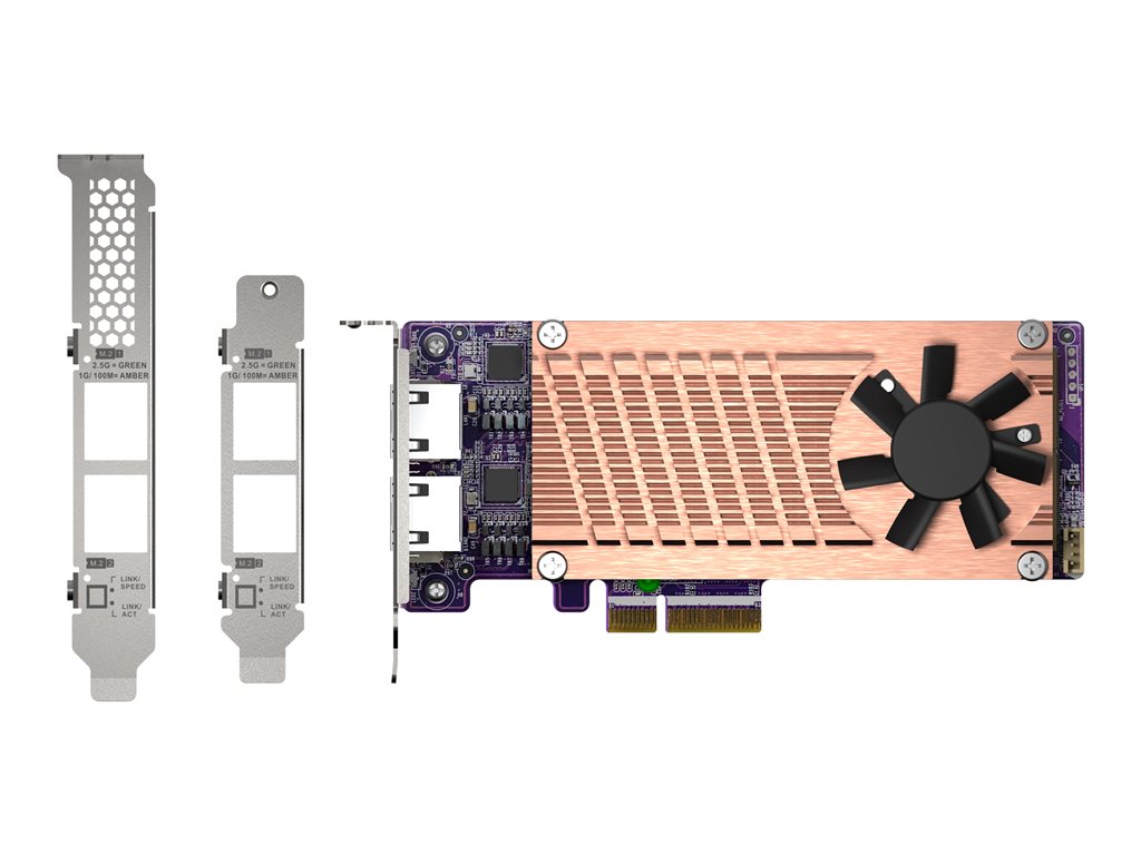 QNAP QM2-2P2G2T - Storage controller - M.2 - M.2 NVMe Card / PCIe 3.0 (NVMe) - low profile - PCIe 3.0 x4, 2.5 Gigabit Ethernet