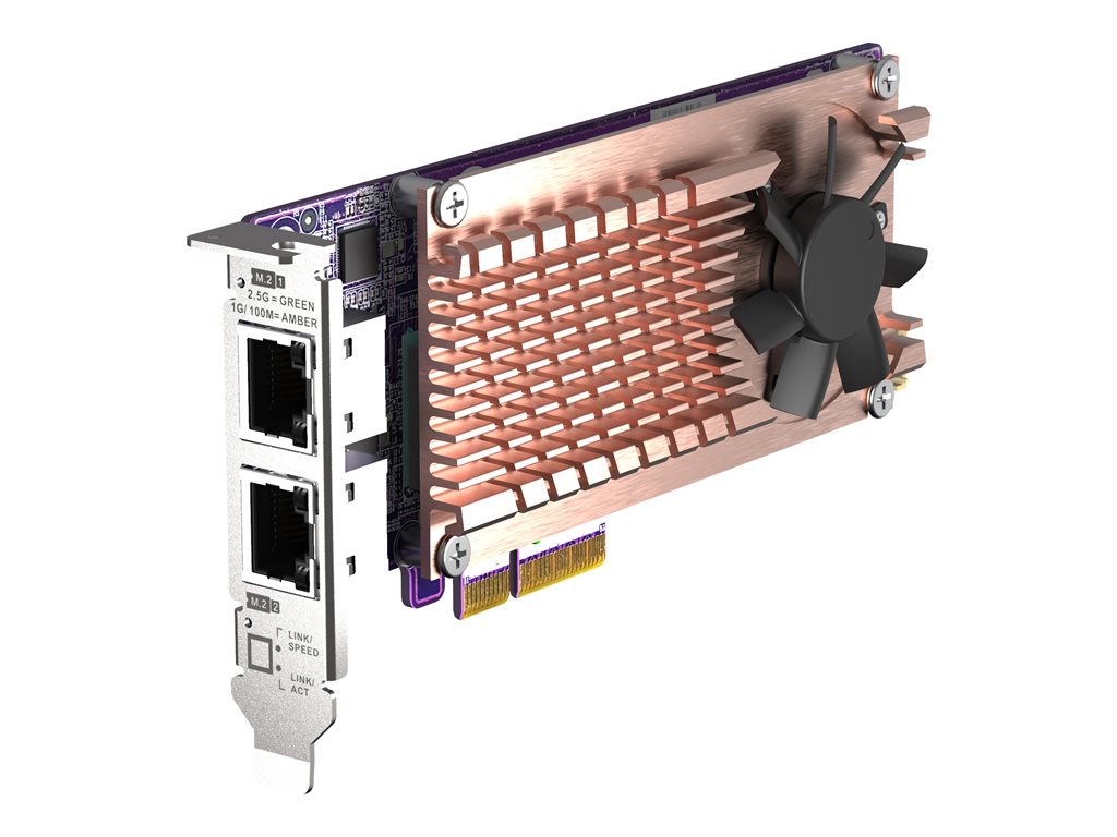 QNAP QM2-2P2G2T - Storage controller - M.2 - M.2 NVMe Card / PCIe 3.0 (NVMe) - low profile - PCIe 3.0 x4, 2.5 Gigabit Ethernet