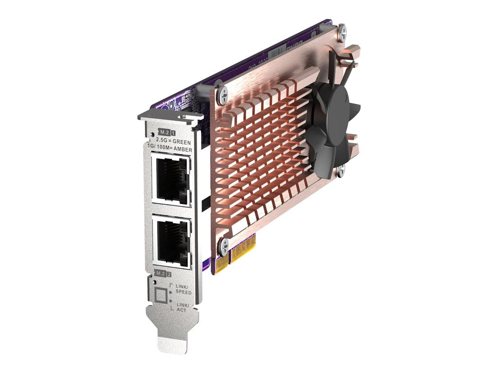 QNAP QM2-2P2G2T - Storage controller - M.2 - M.2 NVMe Card / PCIe 3.0 (NVMe) - low profile - PCIe 3.0 x4, 2.5 Gigabit Ethernet
