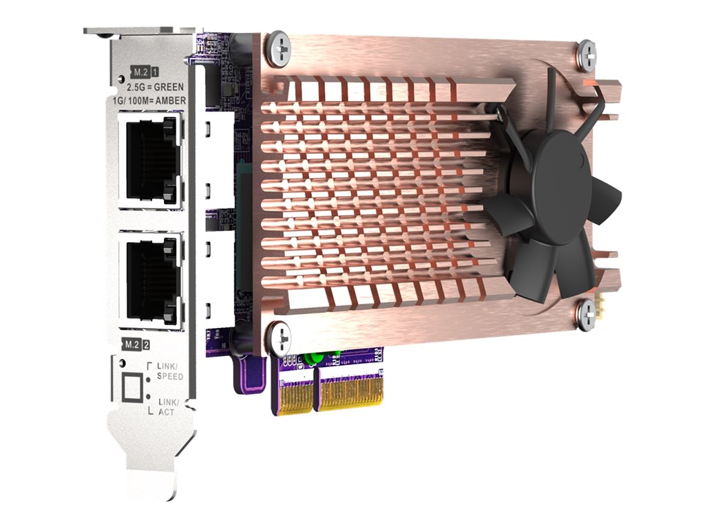 QNAP QM2-2P2G2T - Storage controller - M.2 - M.2 NVMe Card / PCIe 3.0 (NVMe) - low profile - PCIe 3.0 x4, 2.5 Gigabit Ethernet