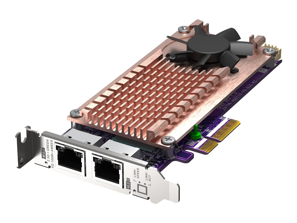 QNAP QM2-2P2G2T - Storage controller - M.2 - M.2 NVMe Card / PCIe 3.0 (NVMe) - low profile - PCIe 3.0 x4, 2.5 Gigabit Ethernet