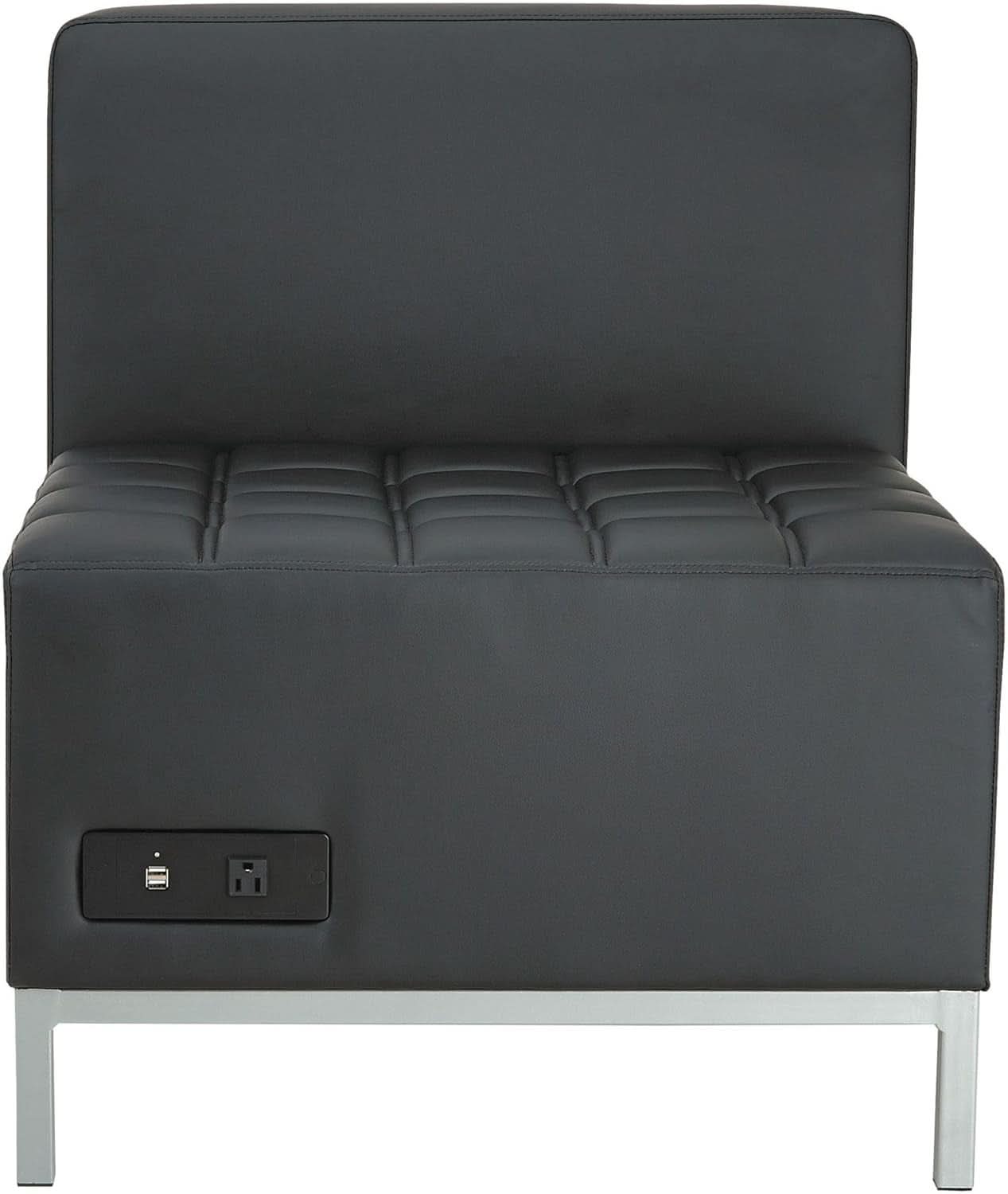 QUB Series Powered Armless L Shaped Sectional Black
