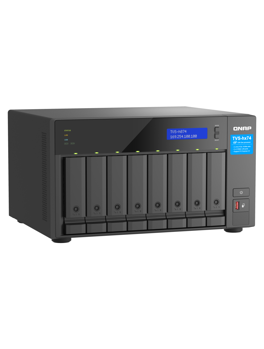 Qnap Ultra-High Speed 8 Bay Nas. Intel Core I7 12c TVS-H874-I7-32G-US