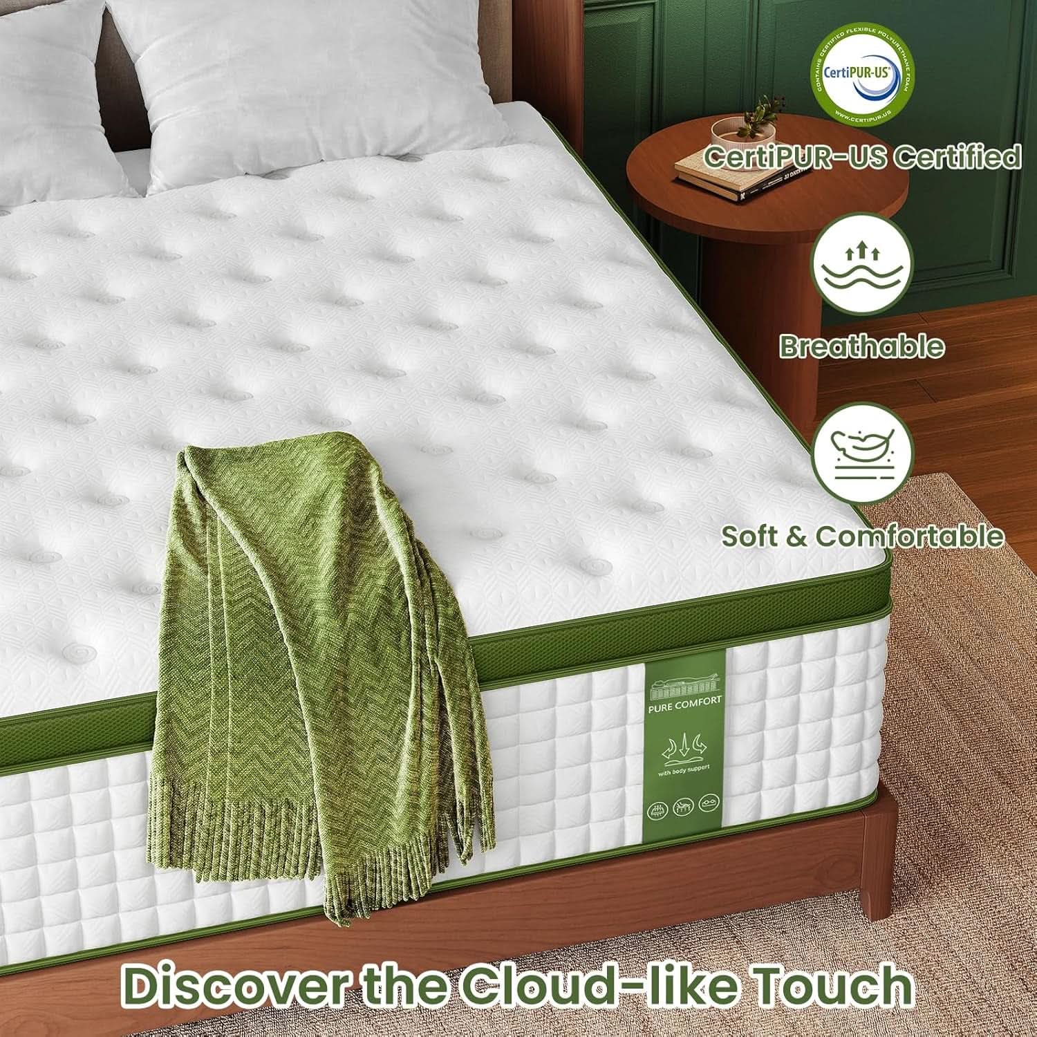 Queen 12 Inch Cooling Gel Mattress With Firm Support