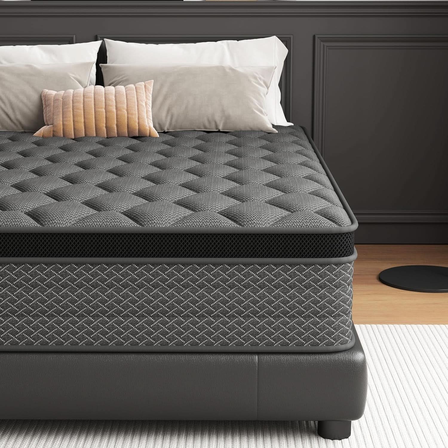 Queen 12 Inch Hybrid Memory Foam Mattress Certipur US