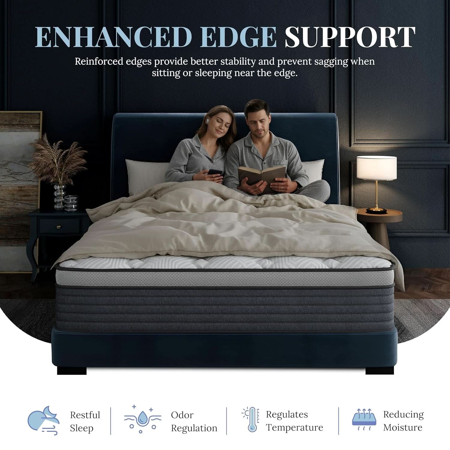 Queen 14 Inch Hybrid Mattress CertipurUS Edge Support