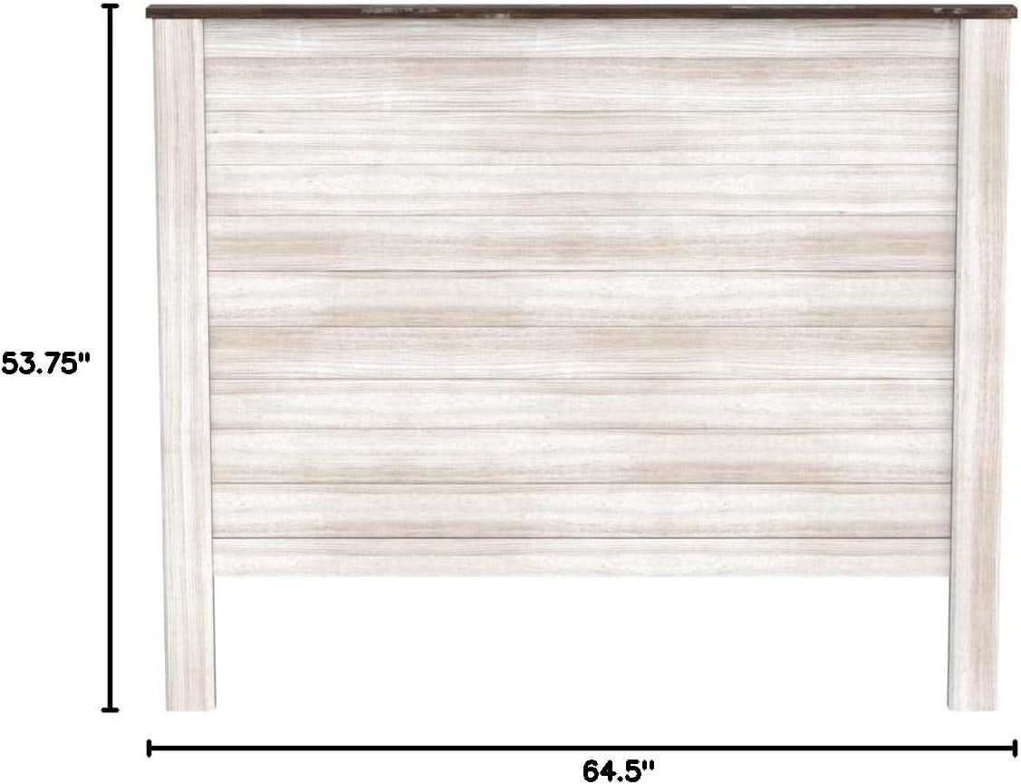 Queen Whitewash Farmhouse Panel Headboard for Chic Decor